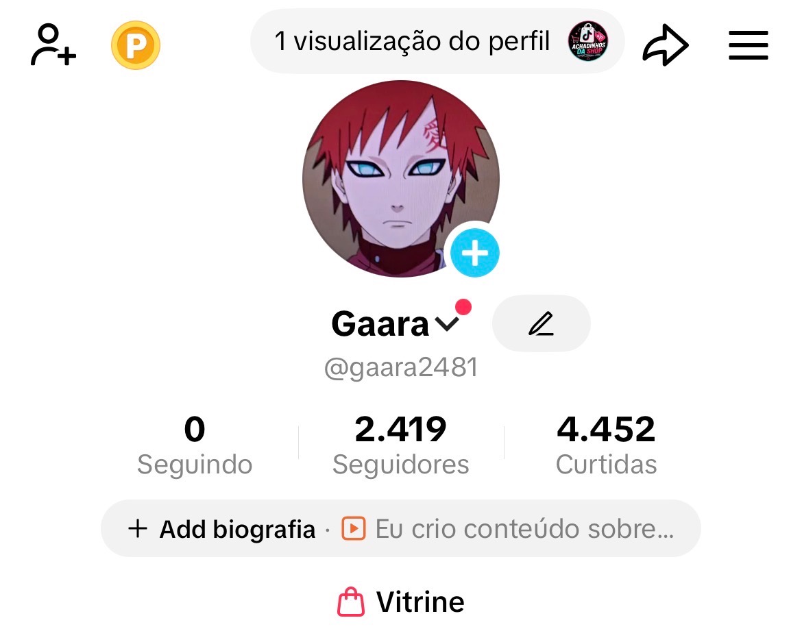 Conta Tiktok Shop +2K de Seguidores